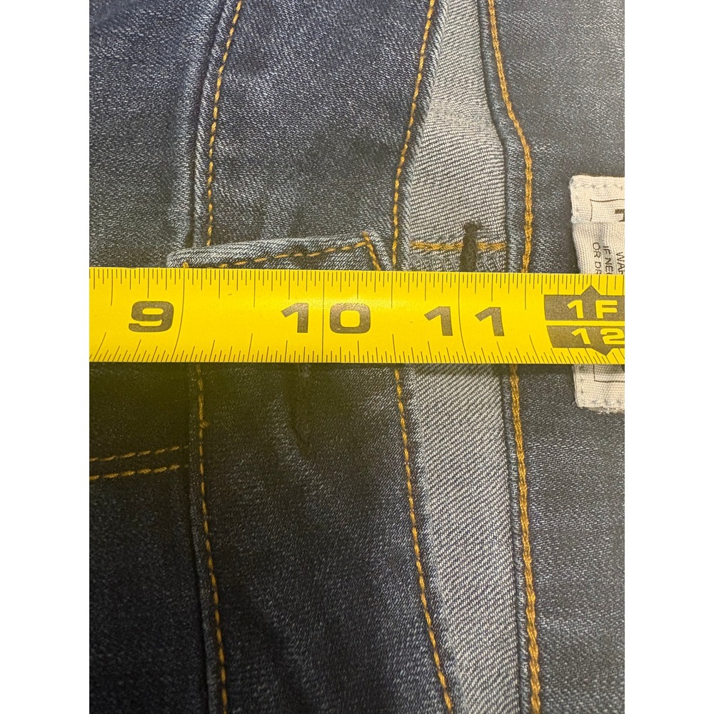 For The Republic Womens Size 14 Dark Wash Frayed Hem Skinny Jeans Side Slit - Picture 8 of 9